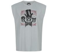 Tapout Skull Tank T-Shirt, Grigio/Nero/Rosso, XL Uomo
