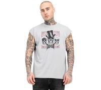 Tapout Skull Tank T-Shirt, Grigio/Nero/Rosso, XL Uomo