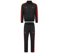 Tapout Tuta da uomo, vestibilità normale, Punkass Track, nero/rosso, XXL