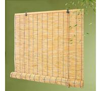 Tapparella a Rullo Bamboo Romane Con Sollevatore da Esterno Cortina di bambù for Casa Ufficio su Misura Tende da Sole Privacy for Interno Avvolgibile Bamboo Naturale(120x300cm/47x118in)