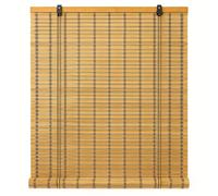 Tapparella a rullo in bamboo con carrucola 100x200 cm color legno chiaro - La tapparella può essere installata sia all'esterno che all'interno su porte e finestre