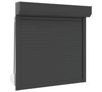 Tapparella antracite in alluminio e poliuretano, 100 x 100 cm, con controllo manuale, per finestre, balconi e terrazze, resistente alle intemperie, protezione da sguardi indiscreti e protezione solare