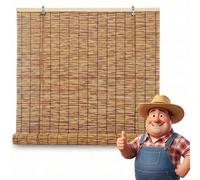 Tapparella Bamboo da Esterno, Tenda a Rullo in Bambù Naturale 50 60 80 90 100 120 150 180cm - Arelle per Balcone, Cannette Frangisole Privacy Su Misura(W95cm x H215cm)