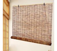 Tapparella Bamboo da Esterno,Tende A Rullo per Interni Cortina di Reed Tessute a Mano Traspirante Tende da Sole Tendina Parasole per Privacy, per Finestre e Porte