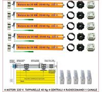 TAPPARELLE ELETTRICHE 5 MOTORI 220 V 40 Kg 5 CENTRALI 5 RADIOCOMANDI 1 CANALE
