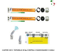 TAPPARELLE ELETTRICHE KIT MOTORI 220 V 40 Kg 2 CENTRALI 2 RADIOCOMANDI 3 CANALI