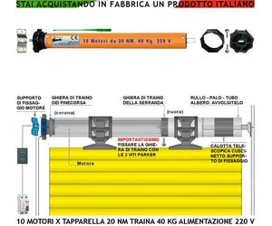 TAPPARELLE ELETTRICHE SERRANDA AVVOLGIBILE AUTOMATICA 10 MOTORI 220V 20 NM 40 KG