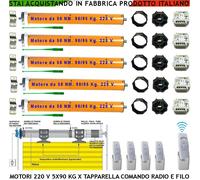 Tapparelle Motorizzate 90 Kg Kit 5 Motori 220 V 5 Centrali 4 Radioc 1 C. 1 a 6 C