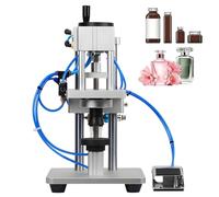 Tappatore pneumatico per profumo da 13-20 mm con pedale | 30-60 pezzi/min, altezza regolabile, per fiale flaconi spray di olio di profumo, uso cosmetico di laboratorio(18mm)