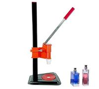 Tappatrice manuale per profumi, tappatrice a pressione in acciaio inox con altezza regolabile, sigillatrice manuale per fiale per profumi Tappo in plastica per olio essenziale blu