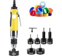 Tappatrice pneumatica portatile per bottiglie, stringitore per tappi di coppia con 6 teste per bottiglie di plastica da 10-50 mm, strumento di tenuta efficiente per imbottigliamento e imballaggio