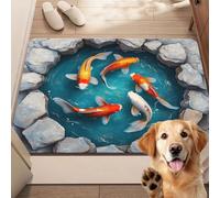 Tappeti 3D con illusione ottica, ideali per giocare con il tuo gatto o cane, tappetini a forma di pesce, antiscivolo, altamente assorbenti, per bagni camere da letto e ingressi D 50*80cm/19.6*31.4in