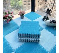 tappeti a puzzle tappeti, Confezione da 30 tappetini in schiuma ad incastro multicolore 12x12 pollici(Light Blue+blue)