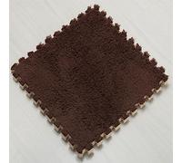 tappeti a puzzle tappeti, Confezione da 48 tappetini quadrati in schiuma puzzle di peluche ad incastro multicolore 12x12 pollici(Coffee)