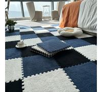 tappeti a puzzle tappeti, Tappetini da gioco ad incastro 30x30cm multicolore confezione 32(Black+navy Blue+white)