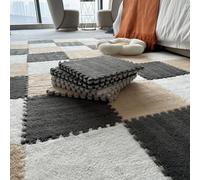 tappeti a puzzle tappeti, Tappetini da gioco ad incastro 30x30cm multicolore confezione 32(Grey+white+apricot)