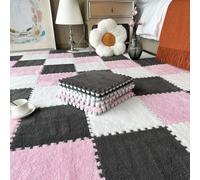 tappeti a puzzle tappeti, Tappetini da gioco ad incastro 30x30cm multicolore confezione 32(White+grey+pink)