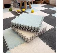 tappeti a puzzle tappeti, Tappetini da gioco ad incastro 30x30cm multicolore confezione 32(White+grey Blue)