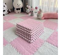 tappeti a puzzle tappeti, Tappetino da pavimento in schiuma a incastro 12x12 pollici, multicolore, confezione 16/20 pezzi(Pink++white,16 Pcs)