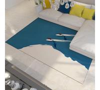 Tappeti a tema oceano Tappeto moderno avventura da surf camera da letto Home Office Decorazioni la casa a pelo basso Blu e bianco minimalista Antiscivolo 160x230cm