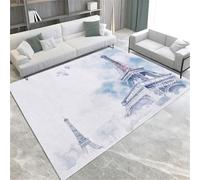 Tappeti Area Ad Acquerello Parigi Torre Eiffel Lavabile In Lavatrice Non Slittata Tappeto 60 X 90 Cm Tappeto A Pile Corta Per Il Soggio,60 X 90 Cm