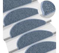 Tappeti Autoadesivi per Scale Aspetto Sisal 15pz 56x17x3 cm Blu