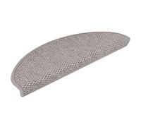 Tappeti Autoadesivi per Scale Look Sisal 30 Pezzi 65x21x4 cm Argento | scivolo, fonoassorbente, lavabile, installazione con nastro biadesivo, tessuto misto polipropilene, poliestere e cotone