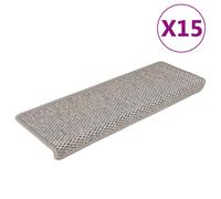 Tappeti Autoadesivi Scale Aspetto Sisal 15 pz 65x21x4cm Argento