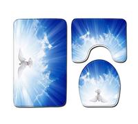 Tappeti Bagno 3 Pezzi Colomba Della Pace Set Tappetini Bagno Antiscivolo Giro Water O Bidet Un Tappeto Rettangolare Tappeto A Forma Di U E Coperchio Del Wc Lavabile