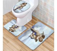 Tappeti Bagno 3 Pezzi Cupido Classico Set Tappetini Bagno Antiscivolo Giro Water O Bidet Un Tappeto Rettangolare Tappeto A Forma Di U E Coperchio Del Wc Lavabile