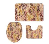 Tappeti Bagno 3 Pezzi Giallo Chiaro Set Tappetini Bagno Antiscivolo Giro Water O Bidet Un Tappeto Rettangolare Tappeto A Forma Di U E Coperchio Del Wc Lavabile 40X60Cm