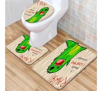 Tappeti Bagno 3 Pezzi Mostro Verde Set Tappetini Bagno Antiscivolo Giro Water O Bidet Un Tappeto Rettangolare Tappeto A Forma Di U E Coperchio Del Wc Lavabile