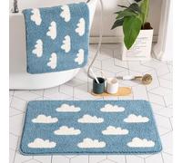 Tappeti Bagno Moderni Nube Blu Super Soffice Antiscivolo Floor Mat for Shower,Lavabile in Lavatrice per,Camera da Letto o Come Tappetino per Bagn