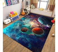 Tappeti Blu Galassia Cielo Stellato Carpet A Tema Spazio Universo Rug Grandi Nebulosa Colorata Per Bambini Ragazzi Ragazze Sala Giochi Mat Camera Da Letto Sala Da Pranzo (Colore 1,80x160 cm)