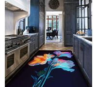 Tappeti botanici floreali vivaci 60x90cm Nordic Luxury Fondo nero Large Carpet per camera da letto Sottile e sottile tappetino per l'arredamento