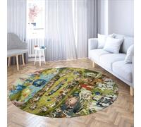 Tappeti Circle Area Il Giardino delle Delizie Terrene di Hieronymus Bosch Tappeto Rotondo Antiscivolo Lavabile per Home Office Studio Floor Decor 213cm（Rotondo）