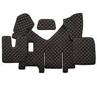 TAPPETI + COPRICOFANO ECOPELLE NERO ROSSO PER IVECO STRALIS HI-WAY MANUAL FRIGO