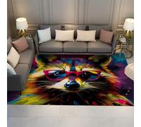 Tappeti creativi per l'area del procione 140x220cm Tappeto sottile con stampa di procione d'arte dell'acquerello moderno per l'ingresso della camera da letto della stanza della scuola materna