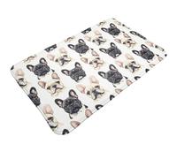 Tappeti da bagno antiscivolo lavabili - Simpatico bulldog francese A 1 stampa tappetini da cucina per pavimenti, tappeti per ingresso interni, lavanderia bagno porta tappeto con retro in gomma 50 x 80