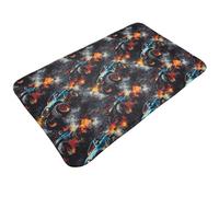 Tappeti da bagno antiscivolo lavabili - Tappetini da cucina con stampa camion blu per pavimenti, tappeti per ingresso interni, lavanderia, bagno, porta con retro in gomma, 50 x 80 cm