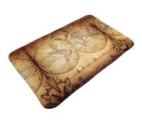 Tappeti da bagno antiscivolo lavabili, tappetini da cucina per pavimenti, tappeti per ingresso interni, vintage mappa del mondo, lavanderia, bagno, porta con retro in gomma, 50,8 x 80 cm