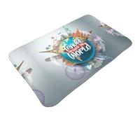 Tappeti da bagno antiscivolo lavabili, tappetini da cucina per pavimenti, tappeti per ingresso interni, viaggi in tutto il mondo, lavanderia, bagno, porta con retro in gomma, 50,8 x 80 cm