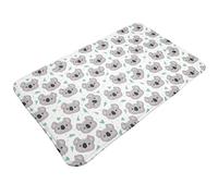 Tappeti da bagno antiscivolo lavabili, tappetini da cucina per pavimenti, tappeti per ingresso interni, koala grigio, cuore verde, lavanderia, bagno, porta con retro in gomma, 50,8 x 80 cm