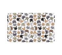 Tappeti da bagno antiscivolo lavabili, tappetini da cucina per pavimento, tappeti per ingresso interni, simpatici gatti, lavanderia, bagno, porta con retro in gomma, 50,8 x 80 cm