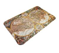 Tappeti da bagno antiscivolo lavabili, tappetini da cucina per pavimento, tappeti per ingresso interni, mappa del mondo (3), lavanderia, bagno, porta con retro in gomma, 50,8 x 80 cm