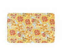 Tappeti da bagno antiscivolo lavabili, tappetini da cucina per pavimento, tappeti per ingresso interni, graziosa pizza in vari lavanderia, tappeto da porta del bagno con retro in gomma, 50,8 x 80 cm