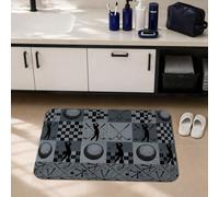 Tappeti da bagno sportivi e moderni, con palline da golf incrociate, nessuno nero, per dormitorio universitario, tappeto da bagno per lavabo, decorazione per pavimenti, 40,6 x 61 cm
