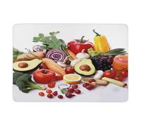 Tappeti da bagno, tappetino da bagno con stampa di alimenti sani, tappeto super morbido e confortevole, tappetino da doccia in microfibra, tappeto da bagno super assorbente