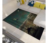Tappeti da cucina a passeggio nella foresta al chiaro di luna tappeto 60x120cm Supporto antiscivolo resistente alle macchie Tappeto da soggiorno interno sottile e spargimento per Lounge
