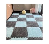 Tappeti da Pavimento in Schiuma a Incastro Piastrelle di Moquette Tagliabili Lavabili 30×30cm Spessore 1cm per Casa Cameretta Sala Giochi Decorazione-Grey+Light Blue||10pcs